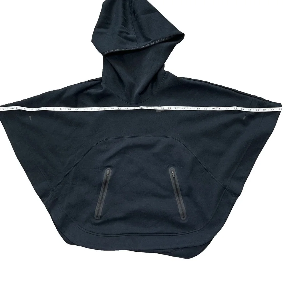 Nike Tech Poncho Pullover Womens XS Scuba Black Hooded Oversize Activewear - Picture 6 of 8